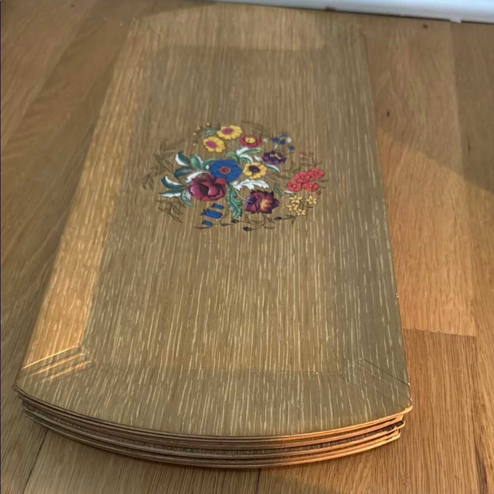 Vintage Floral Wooden Placemats